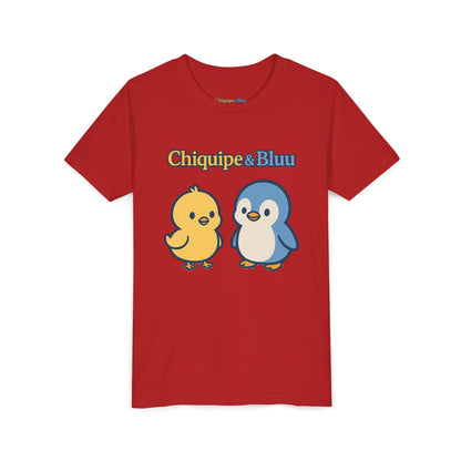 Chiquipe & Bluu Youth Tee - Cute Cartoon Friends Design, Kids T-Shirt, Gift for Children, Playtime Apparel, Summer Wear