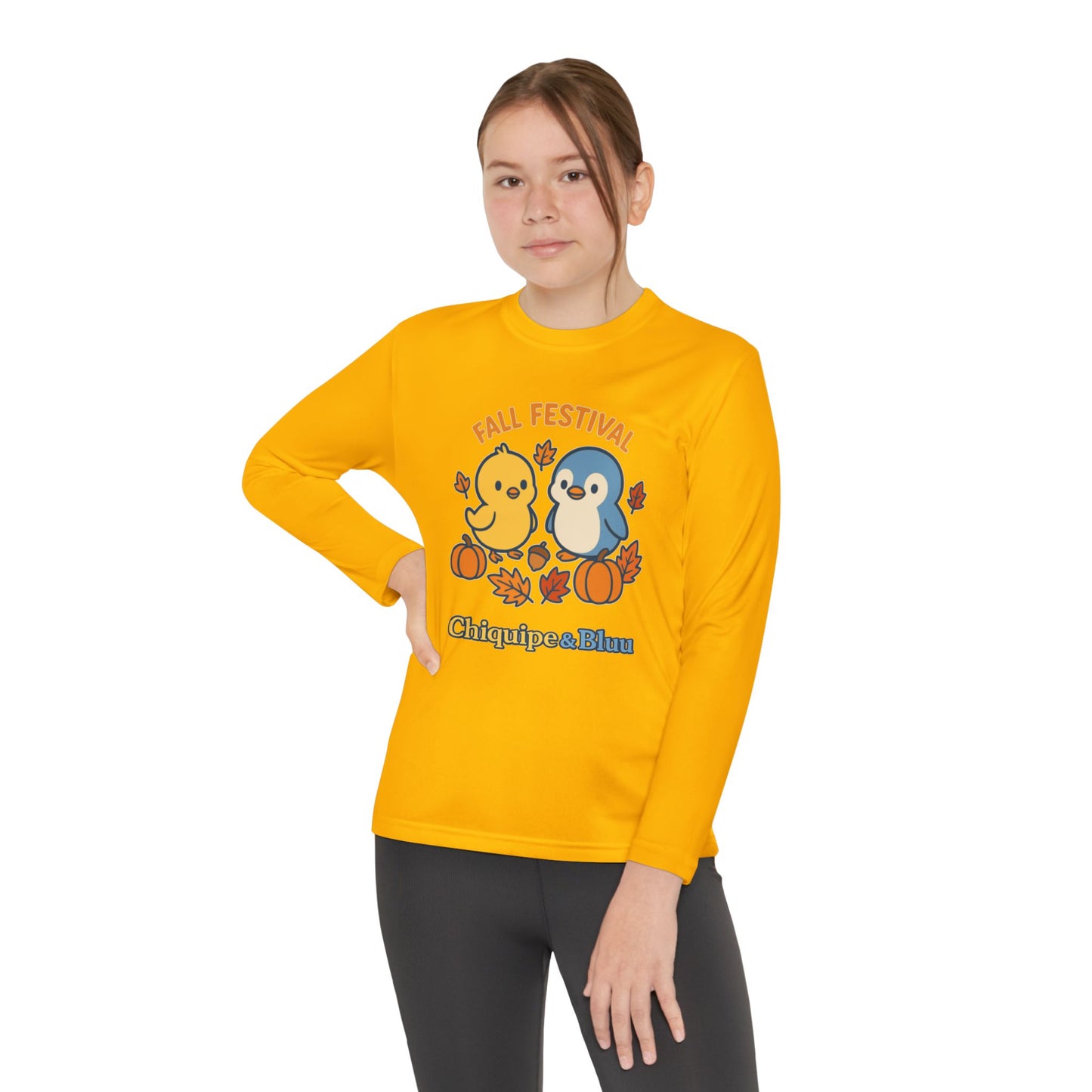 Fall Festival Youth Long Sleeve Tee, Cute Autumn Shirt for Kids, Perfect for Thanksgiving, Halloween, Family Gatherings, Cozy Casual Wear