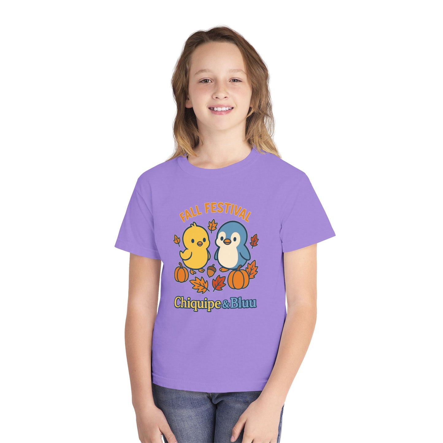 Fall Festival Youth Tee, Cute Kids Shirt, Autumn Apparel, Seasonal T-Shirt, Thanksgiving Gift, Cartoon Design