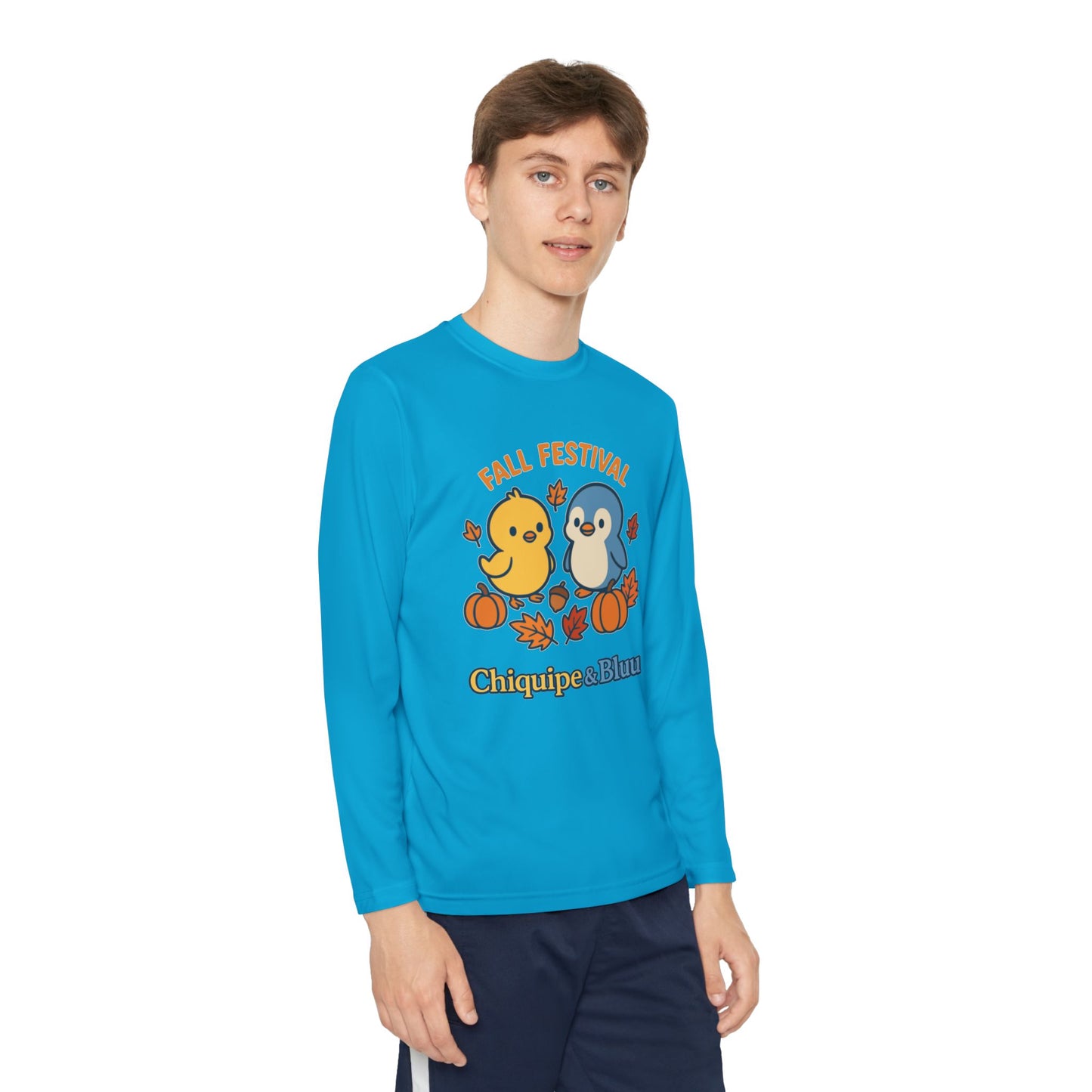 Fall Festival Youth Long Sleeve Tee, Cute Autumn Shirt for Kids, Perfect for Thanksgiving, Halloween, Family Gatherings, Cozy Casual Wear