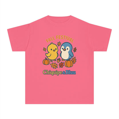 Fall Festival Youth Tee, Cute Kids Shirt, Autumn Apparel, Seasonal T-Shirt, Thanksgiving Gift, Cartoon Design