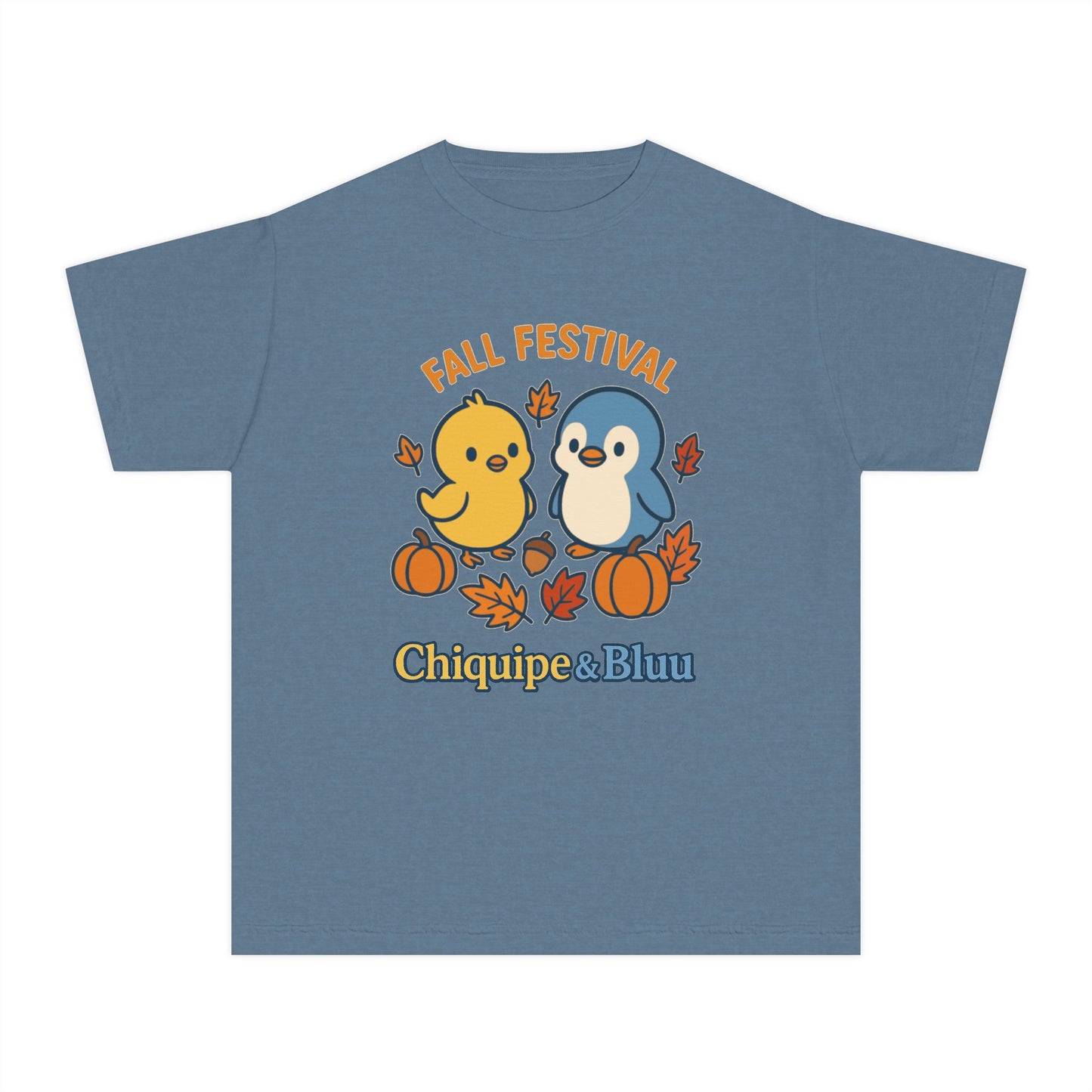 Fall Festival Youth Tee, Cute Kids Shirt, Autumn Apparel, Seasonal T-Shirt, Thanksgiving Gift, Cartoon Design