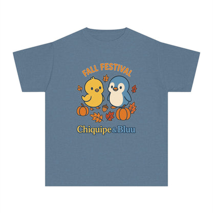 Fall Festival Youth Tee, Cute Kids Shirt, Autumn Apparel, Seasonal T-Shirt, Thanksgiving Gift, Cartoon Design