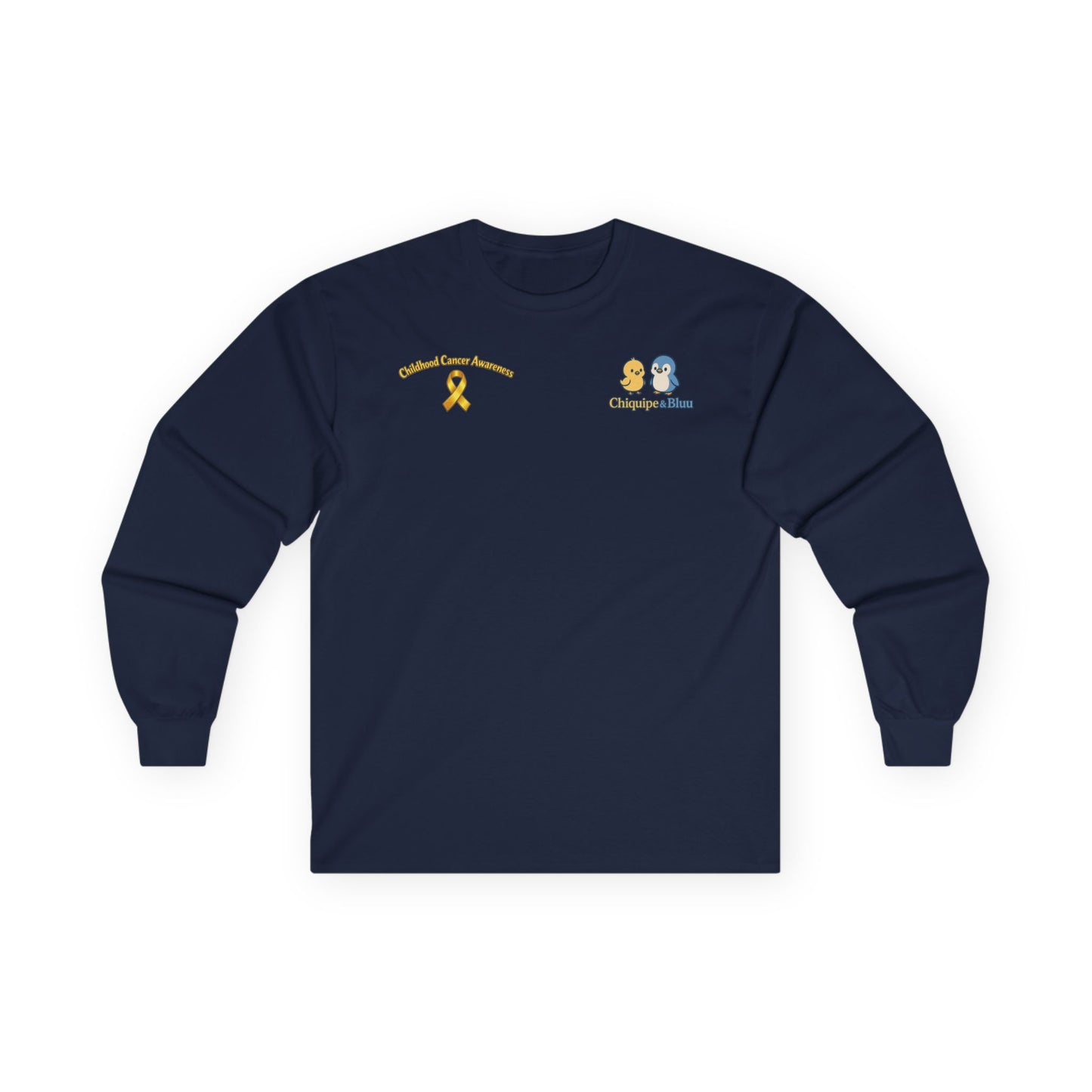 Long Sleeve Tee — Childhood Cancer Awareness 'Champion for a Cure' Ribbon Design