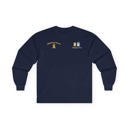 Long Sleeve Tee — Childhood Cancer Awareness 'Champion for a Cure' Ribbon Design