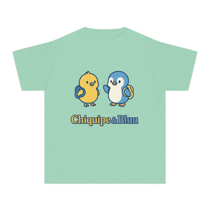 Cute Cartoon Bird Youth Midweight Tee, Kids T-Shirt, Gift for Nature Lovers, Back to School, Summer Fun, Birthday Present