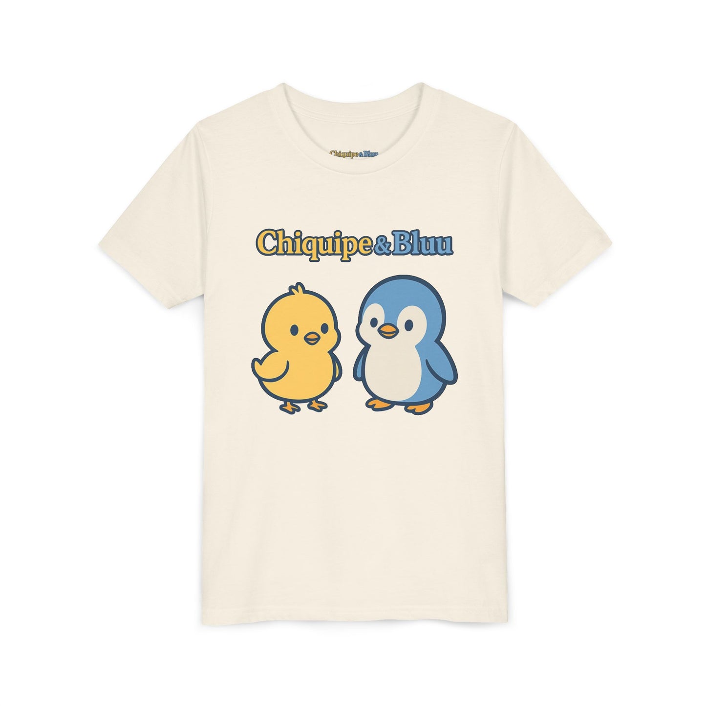 Chiquipe & Bluu Youth Tee - Cute Cartoon Friends Design, Kids T-Shirt, Gift for Children, Playtime Apparel, Summer Wear
