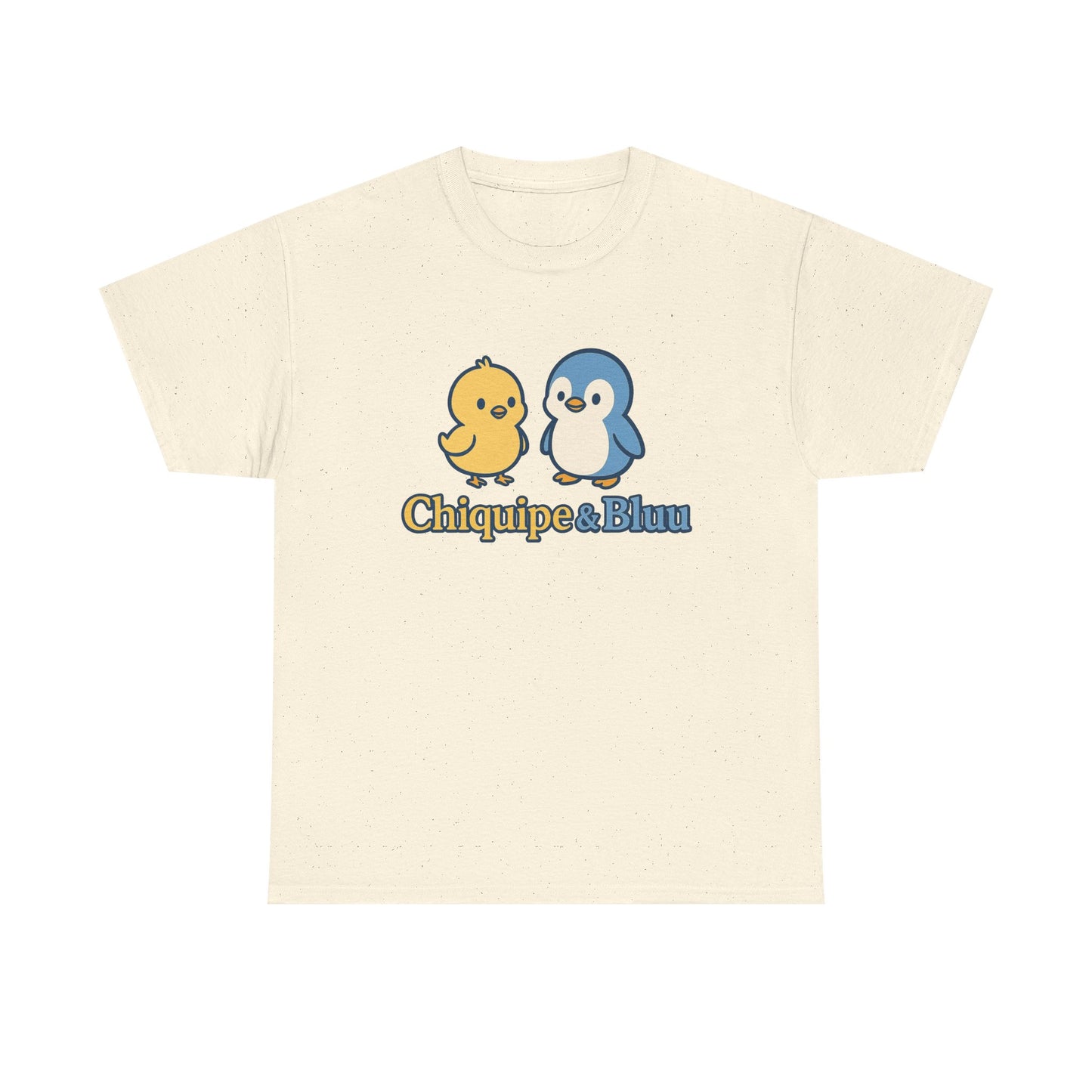 Chiquipe & Bluu Unisex Cotton Tee - Cute Animal Duo T-Shirt, Gift for Kids, Fun Casual Wear, Birthday Present, Graphic Tee