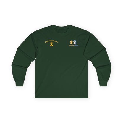 Long Sleeve Tee — Childhood Cancer Awareness 'Champion for a Cure' Ribbon Design