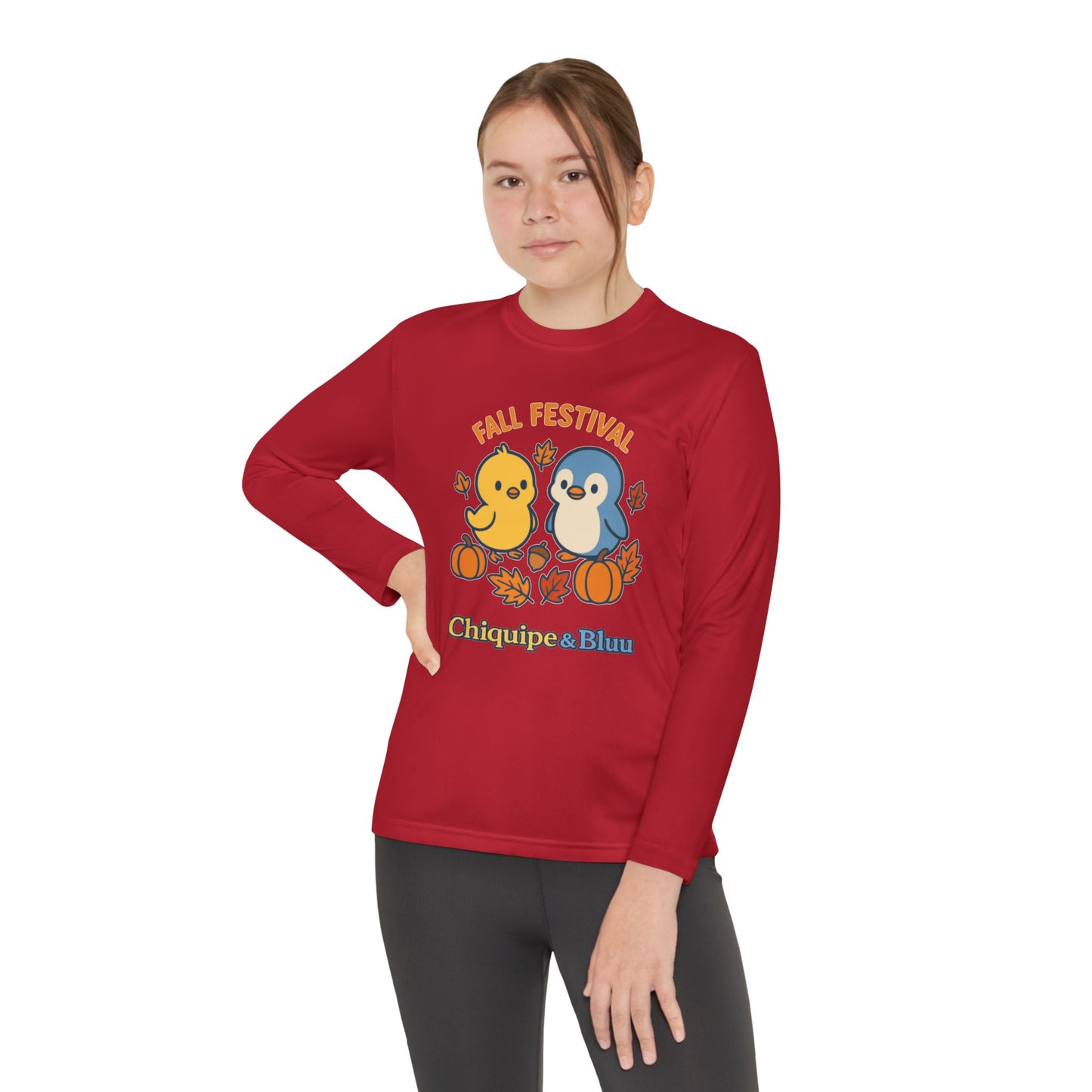 Fall Festival Youth Long Sleeve Tee, Cute Autumn Shirt for Kids, Perfect for Thanksgiving, Halloween, Family Gatherings, Cozy Casual Wear