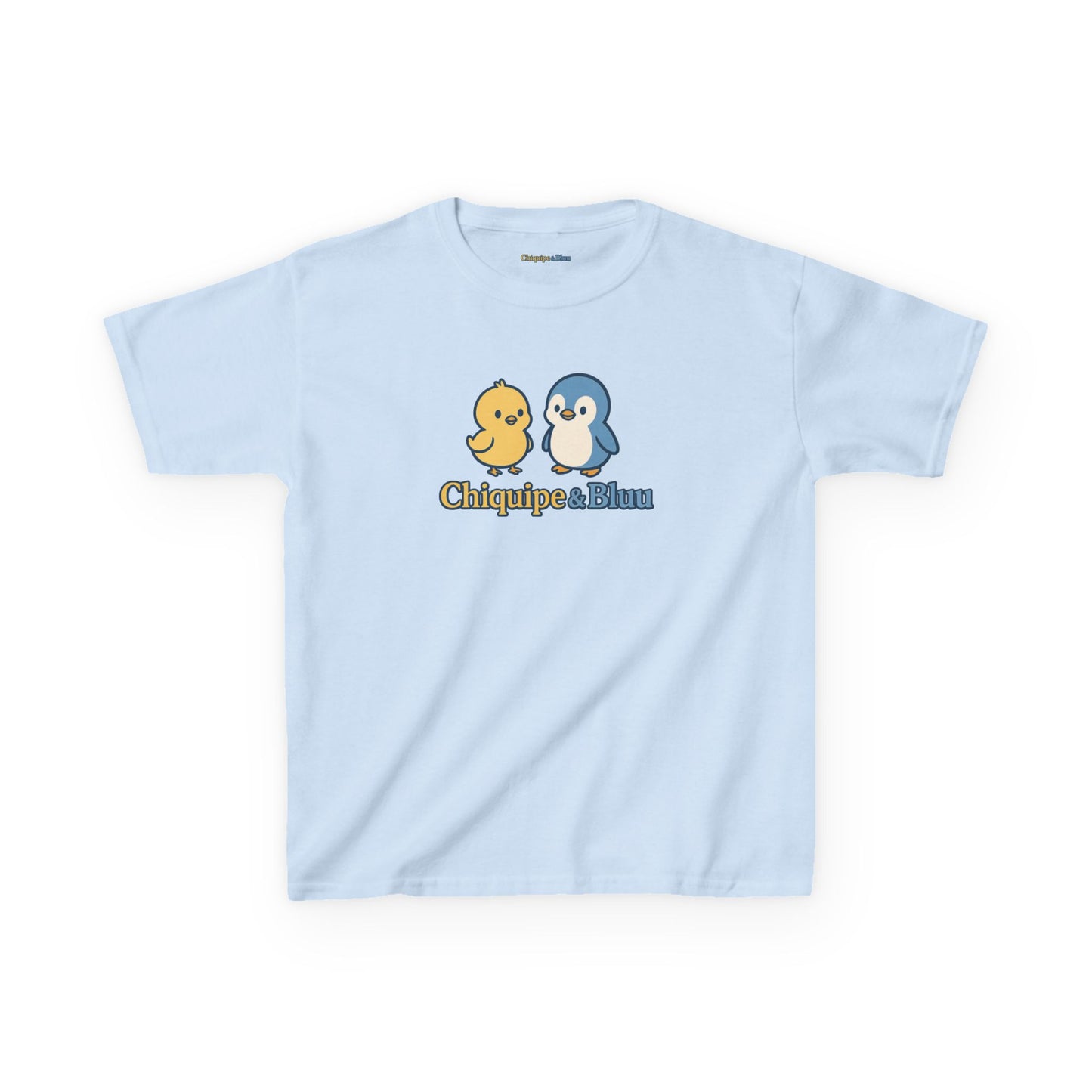 Kids Tee — Cute Chick & Penguin "Chiquipe & " Graphic