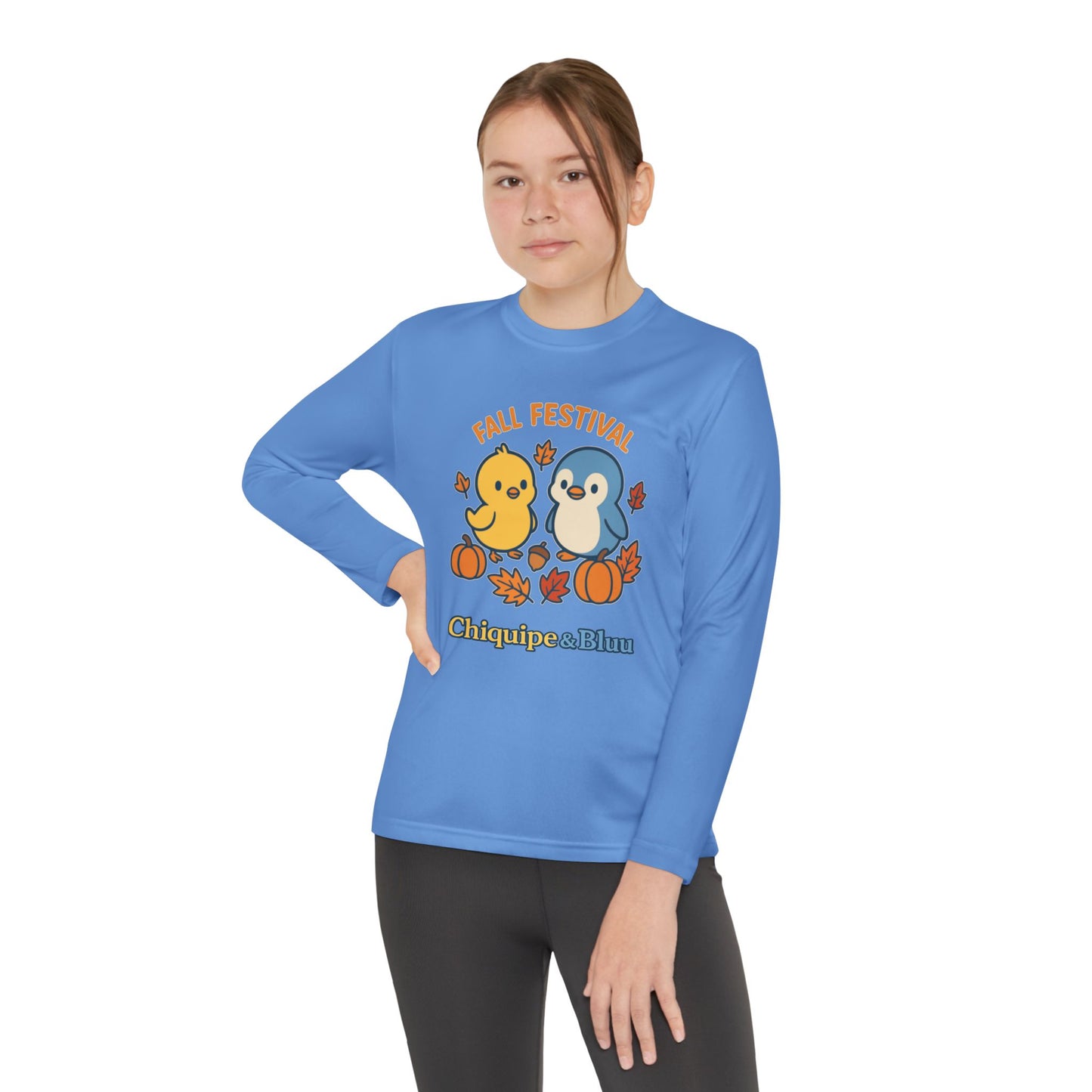Fall Festival Youth Long Sleeve Tee, Cute Autumn Shirt for Kids, Perfect for Thanksgiving, Halloween, Family Gatherings, Cozy Casual Wear