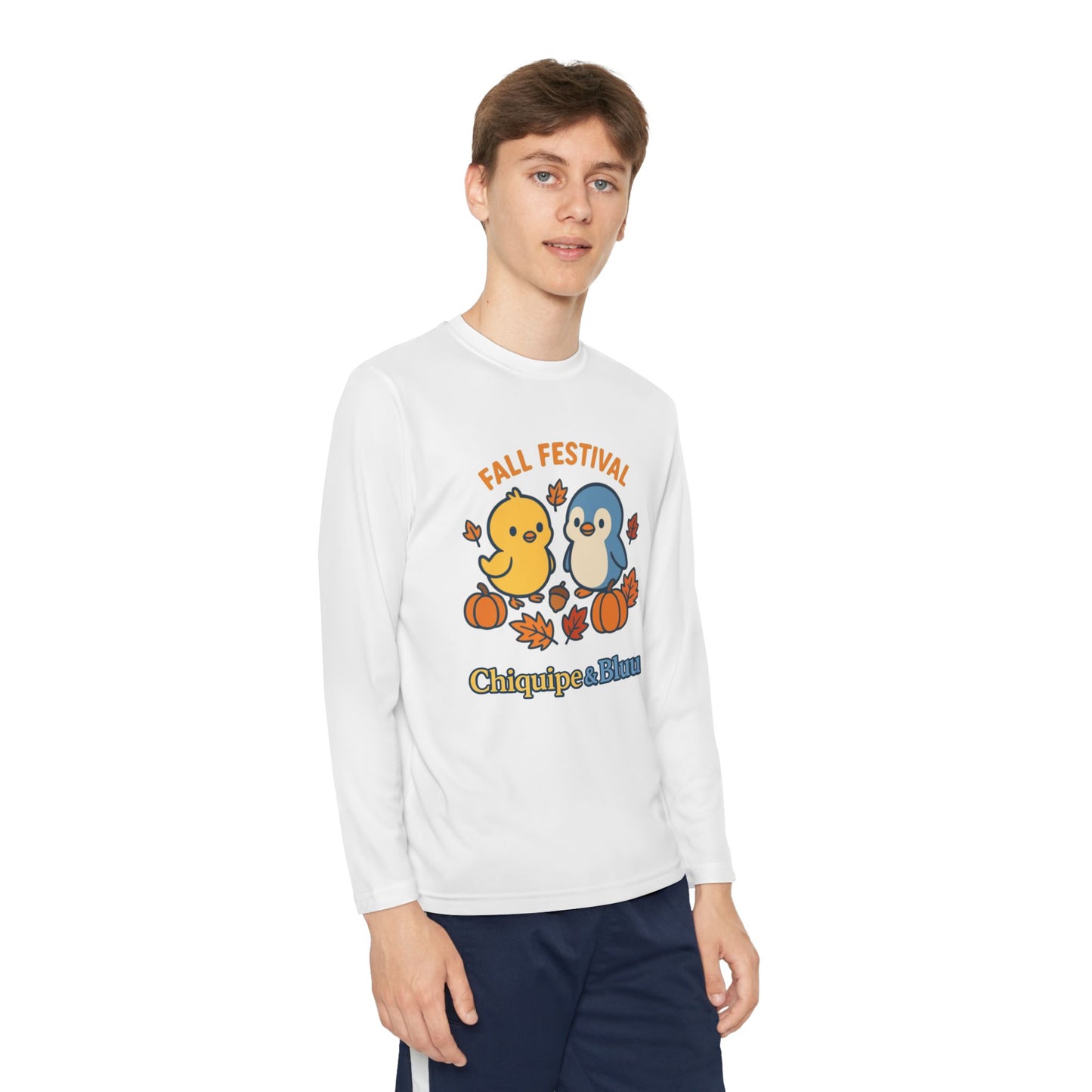 Fall Festival Youth Long Sleeve Tee, Cute Autumn Shirt for Kids, Perfect for Thanksgiving, Halloween, Family Gatherings, Cozy Casual Wear