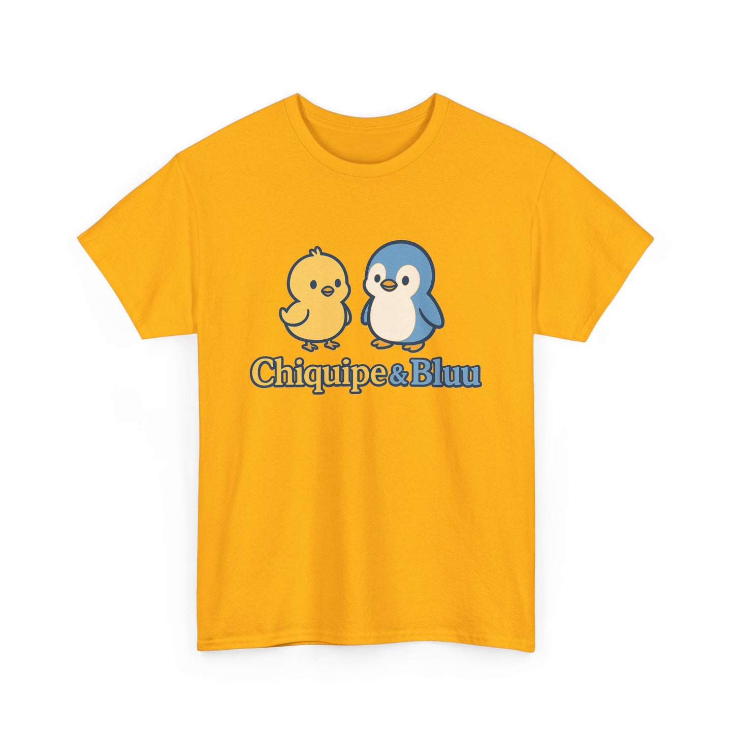 Chiquipe & Bluu Unisex Cotton Tee - Cute Animal Duo T-Shirt, Gift for Kids, Fun Casual Wear, Birthday Present, Graphic Tee