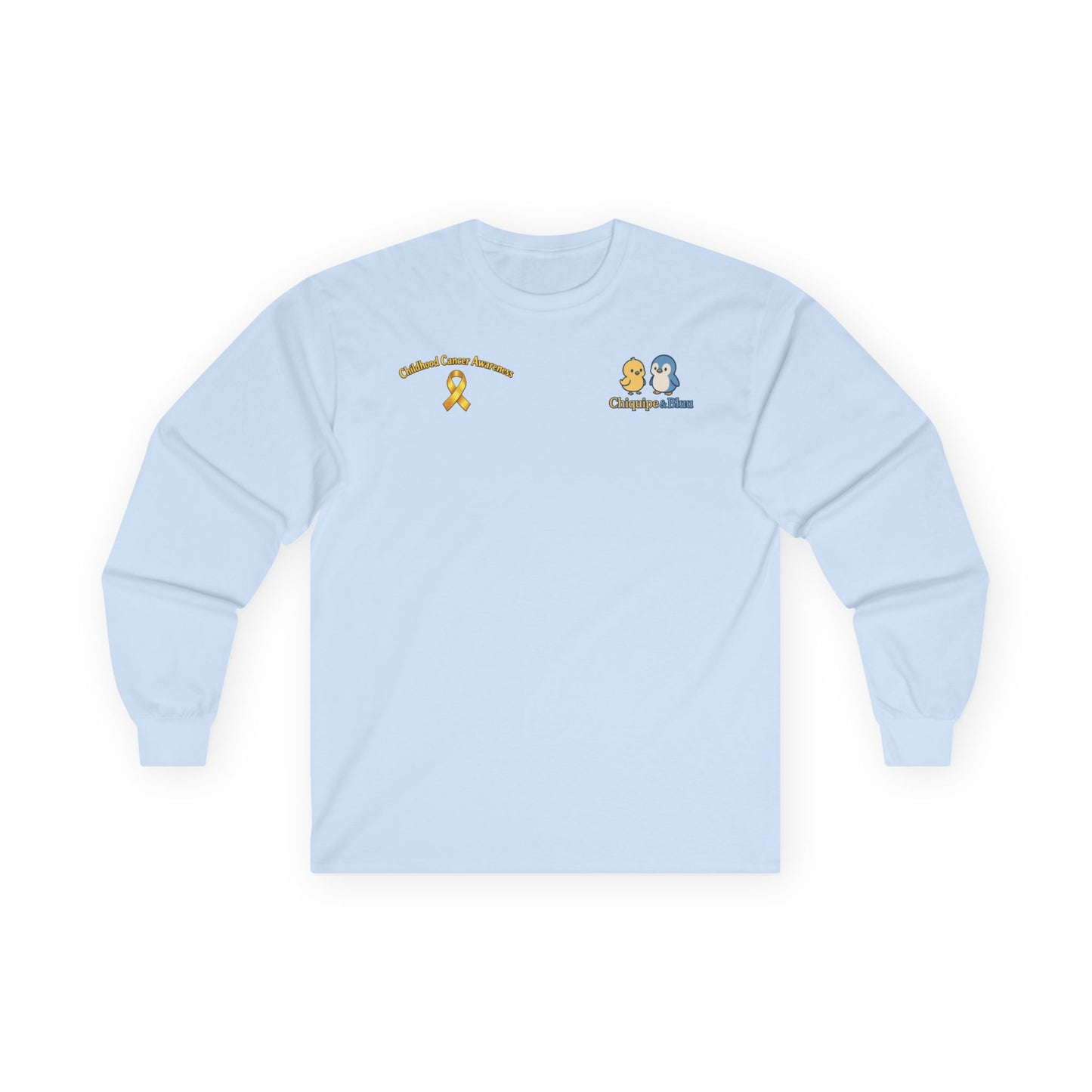 Long Sleeve Tee — Childhood Cancer Awareness 'Champion for a Cure' Ribbon Design