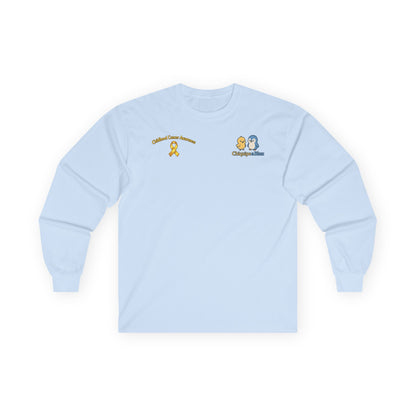 Long Sleeve Tee — Childhood Cancer Awareness 'Champion for a Cure' Ribbon Design