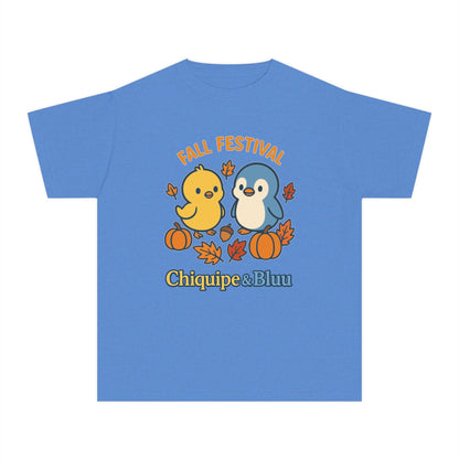 Fall Festival Youth Tee, Cute Kids Shirt, Autumn Apparel, Seasonal T-Shirt, Thanksgiving Gift, Cartoon Design