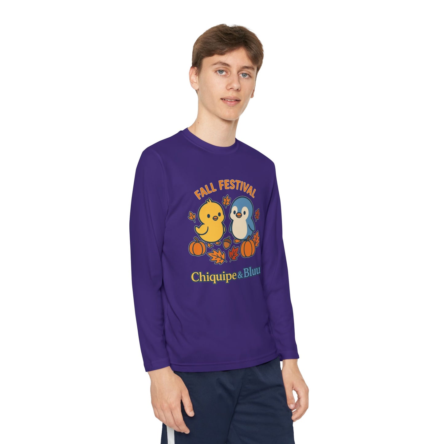 Fall Festival Youth Long Sleeve Tee, Cute Autumn Shirt for Kids, Perfect for Thanksgiving, Halloween, Family Gatherings, Cozy Casual Wear