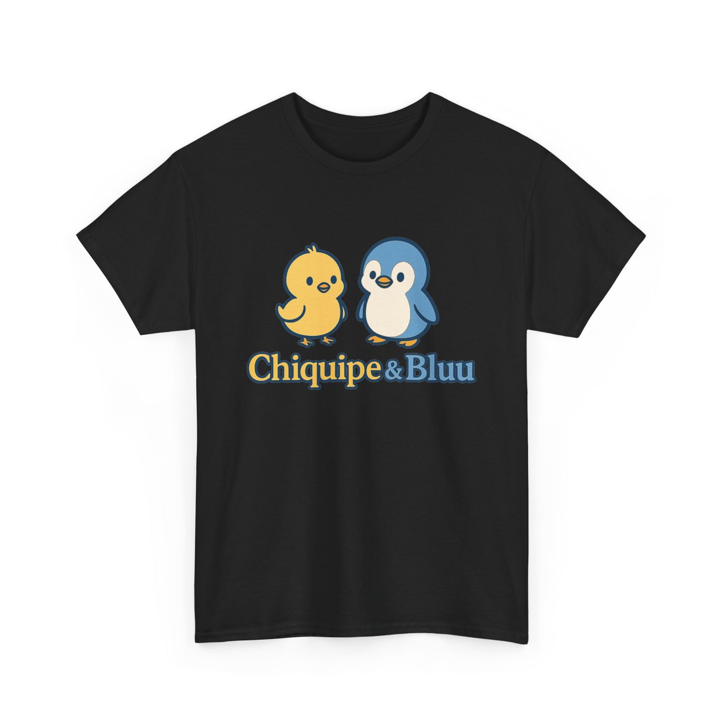 Chiquipe & Bluu Unisex Cotton Tee - Cute Animal Duo T-Shirt, Gift for Kids, Fun Casual Wear, Birthday Present, Graphic Tee