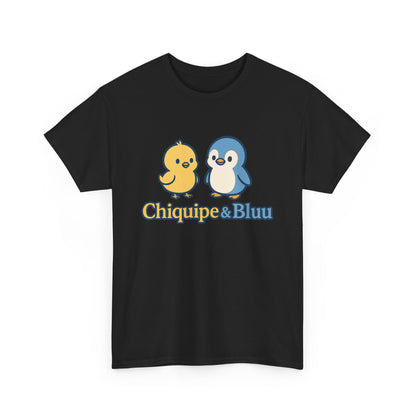 Chiquipe & Bluu Unisex Cotton Tee - Cute Animal Duo T-Shirt, Gift for Kids, Fun Casual Wear, Birthday Present, Graphic Tee