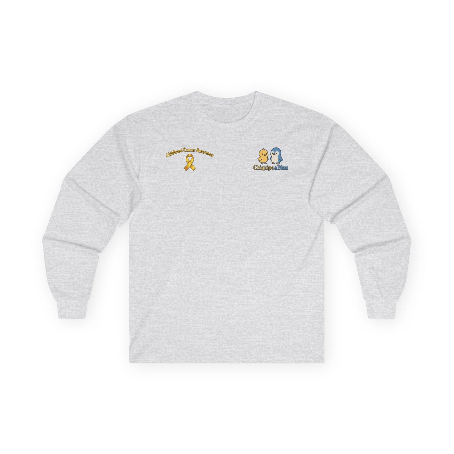 Long Sleeve Tee — Childhood Cancer Awareness 'Champion for a Cure' Ribbon Design