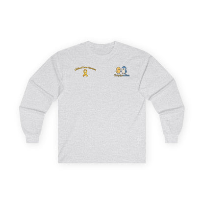 Long Sleeve Tee — Childhood Cancer Awareness 'Champion for a Cure' Ribbon Design