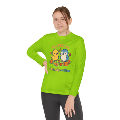 Fall Festival Youth Long Sleeve Tee, Cute Autumn Shirt for Kids, Perfect for Thanksgiving, Halloween, Family Gatherings, Cozy Casual Wear