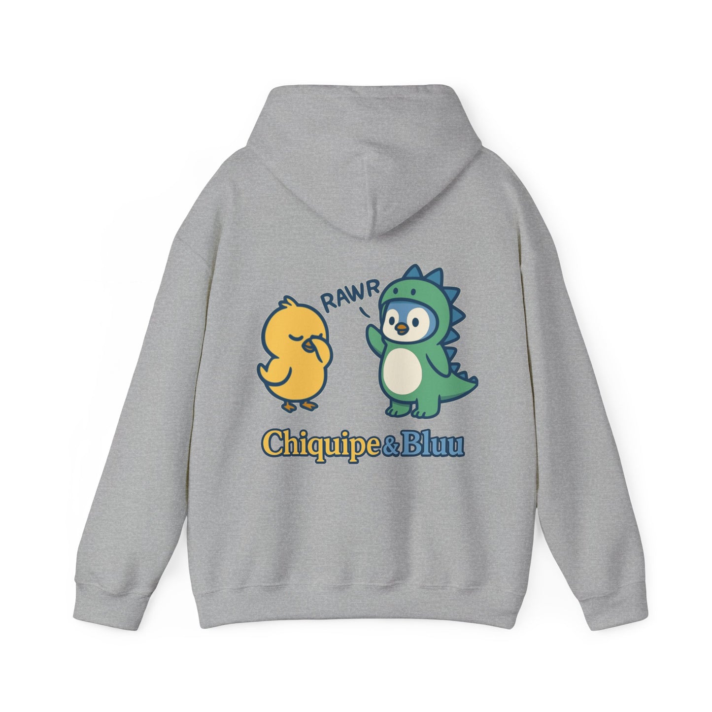 Dinosaur & Chick Cute Hoodie – "RAWR" Chiquipe & Blu Graphic Sweatshirt