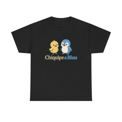 Chiquipe & Bluu Unisex Cotton Tee - Cute Animal Duo T-Shirt, Gift for Kids, Fun Casual Wear, Birthday Present, Graphic Tee