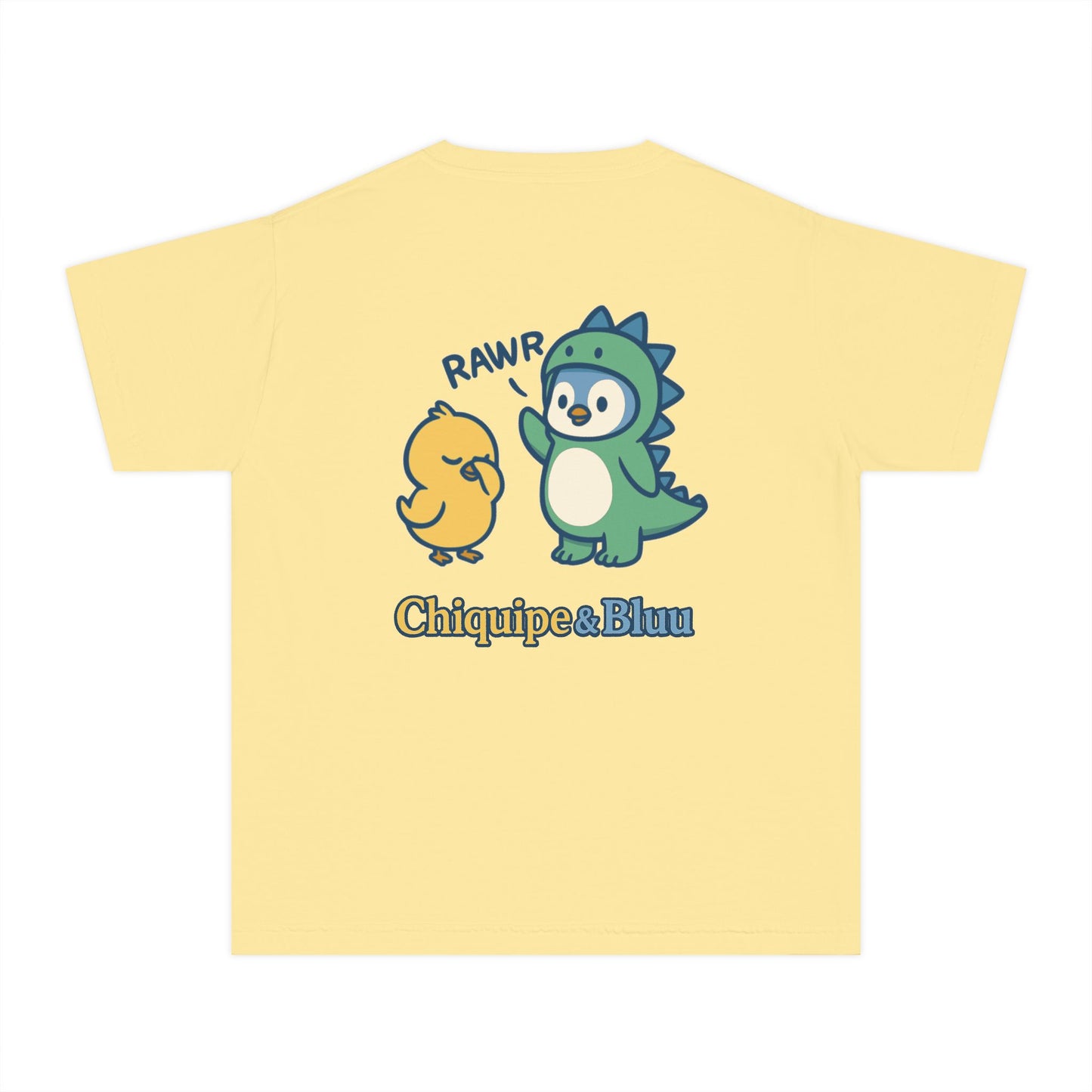 Youth Graphic Tee with Chiquipe & Bluu, Fun Kids T-Shirt, Perfect Gift for Birthdays, Parties, and Playtime