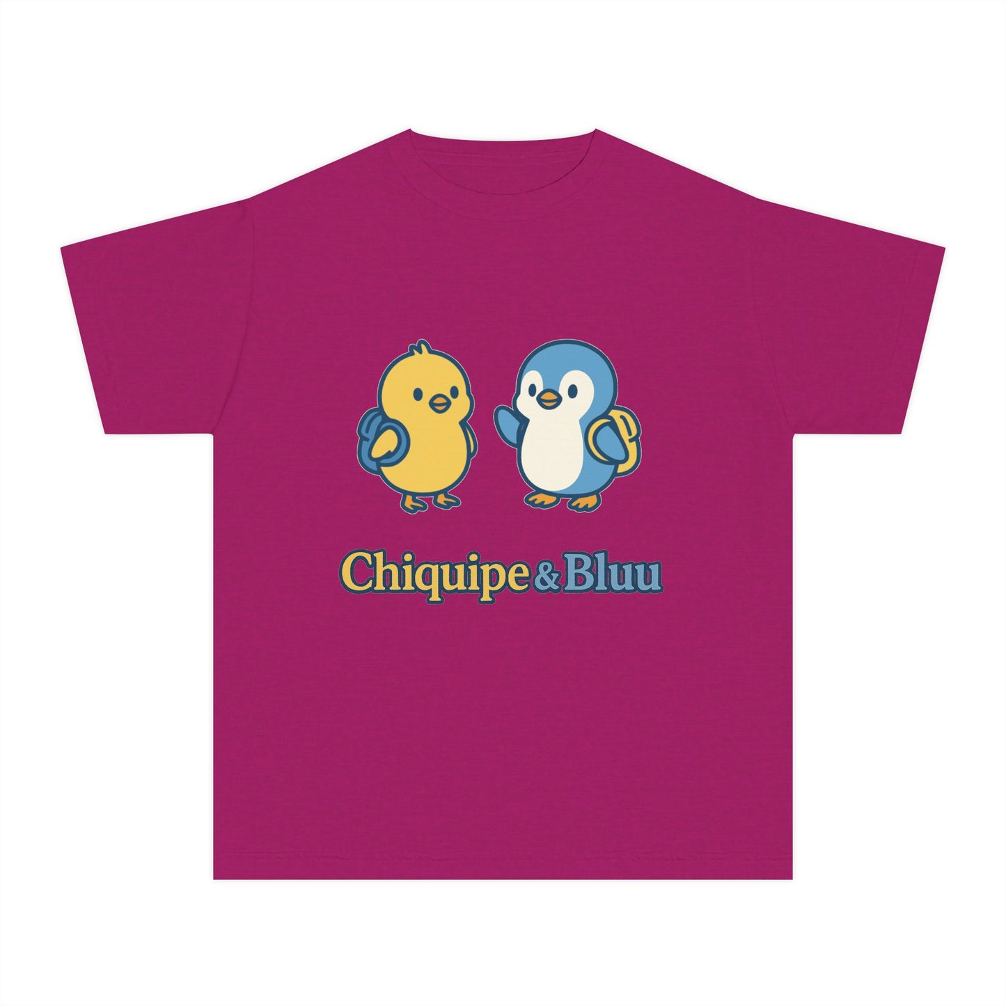 Cute Cartoon Bird Youth Midweight Tee, Kids T-Shirt, Gift for Nature Lovers, Back to School, Summer Fun, Birthday Present