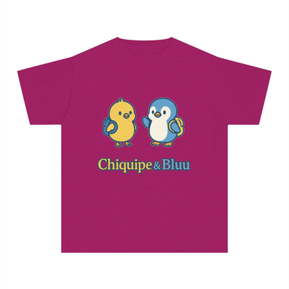 Cute Cartoon Bird Youth Midweight Tee, Kids T-Shirt, Gift for Nature Lovers, Back to School, Summer Fun, Birthday Present