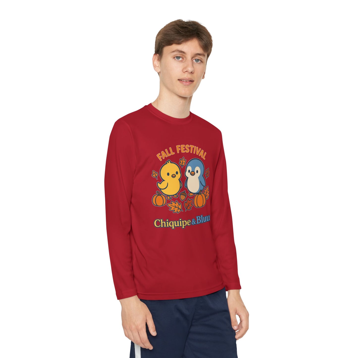 Fall Festival Youth Long Sleeve Tee, Cute Autumn Shirt for Kids, Perfect for Thanksgiving, Halloween, Family Gatherings, Cozy Casual Wear