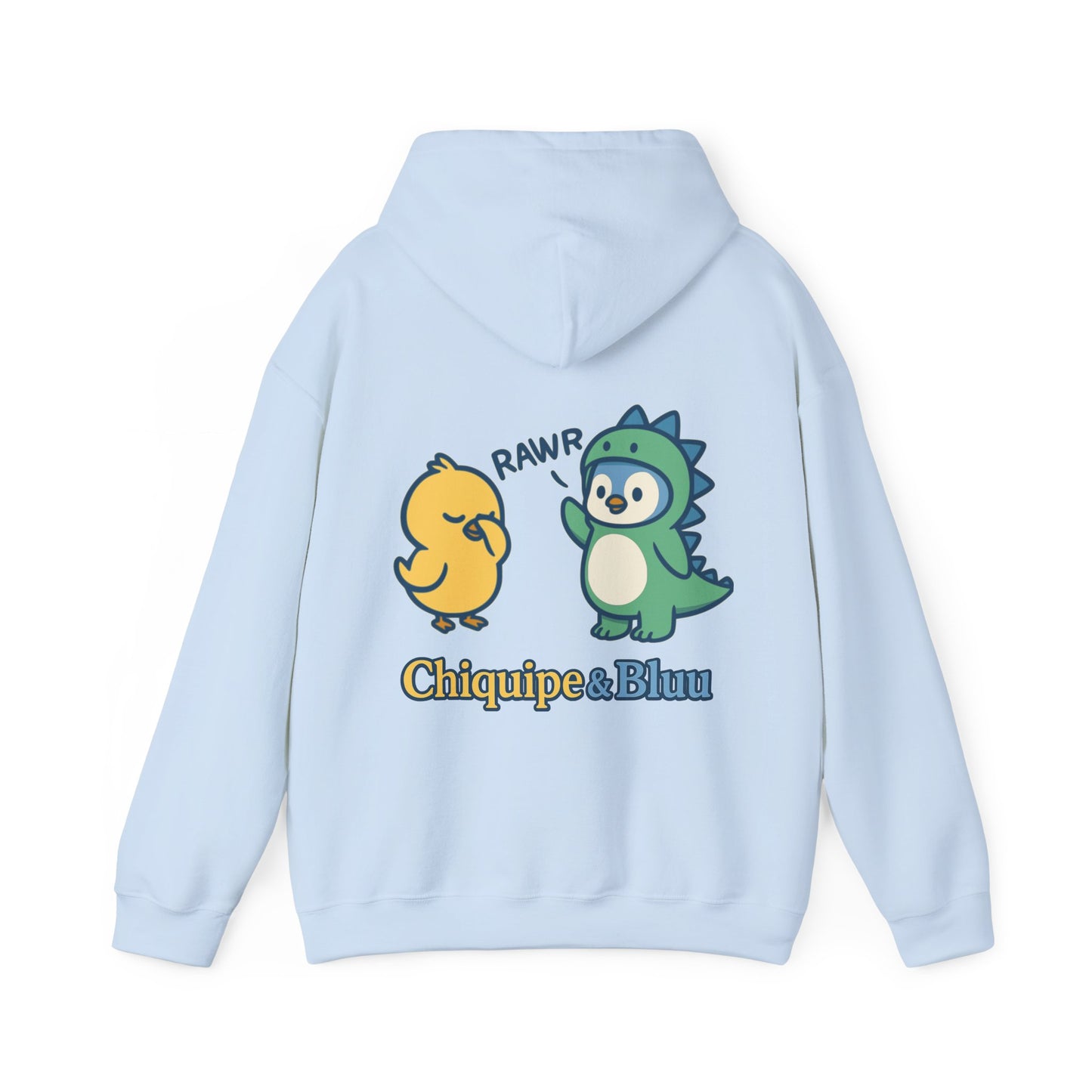 Dinosaur & Chick Cute Hoodie – "RAWR" Chiquipe & Blu Graphic Sweatshirt