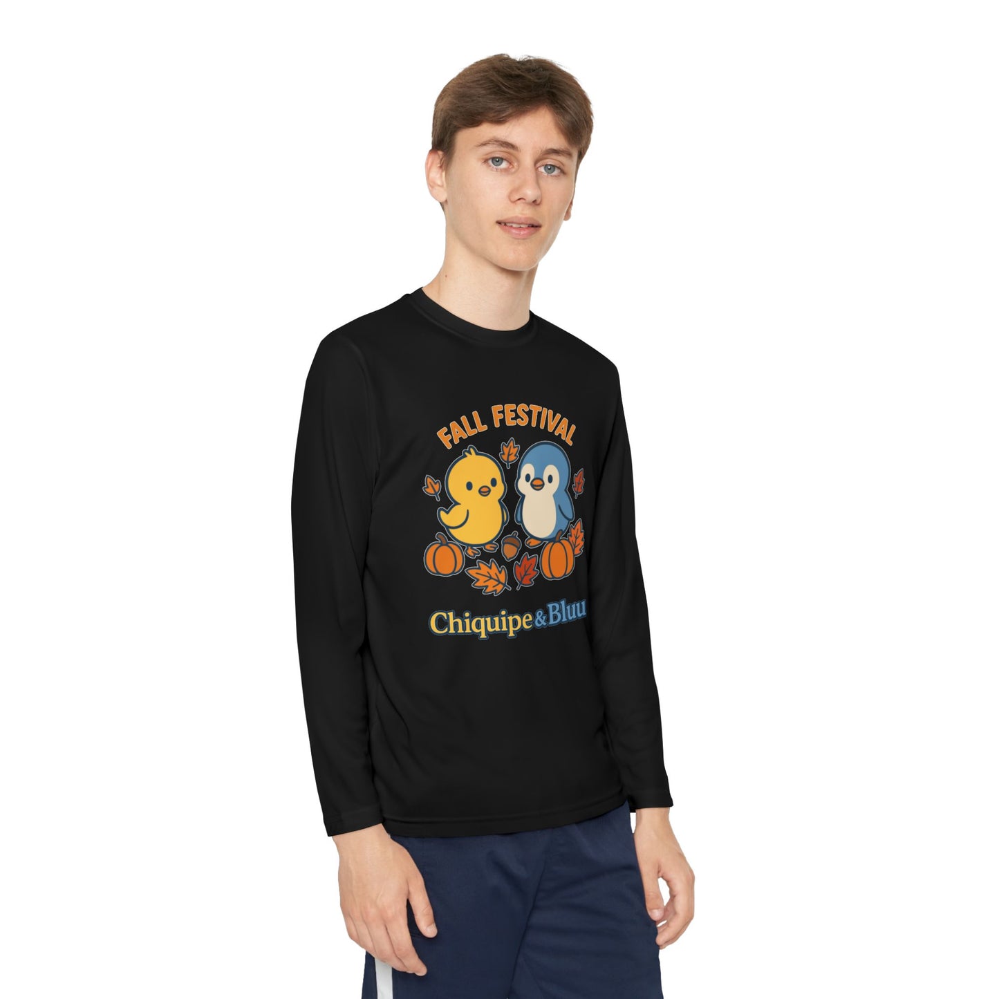 Fall Festival Youth Long Sleeve Tee, Cute Autumn Shirt for Kids, Perfect for Thanksgiving, Halloween, Family Gatherings, Cozy Casual Wear