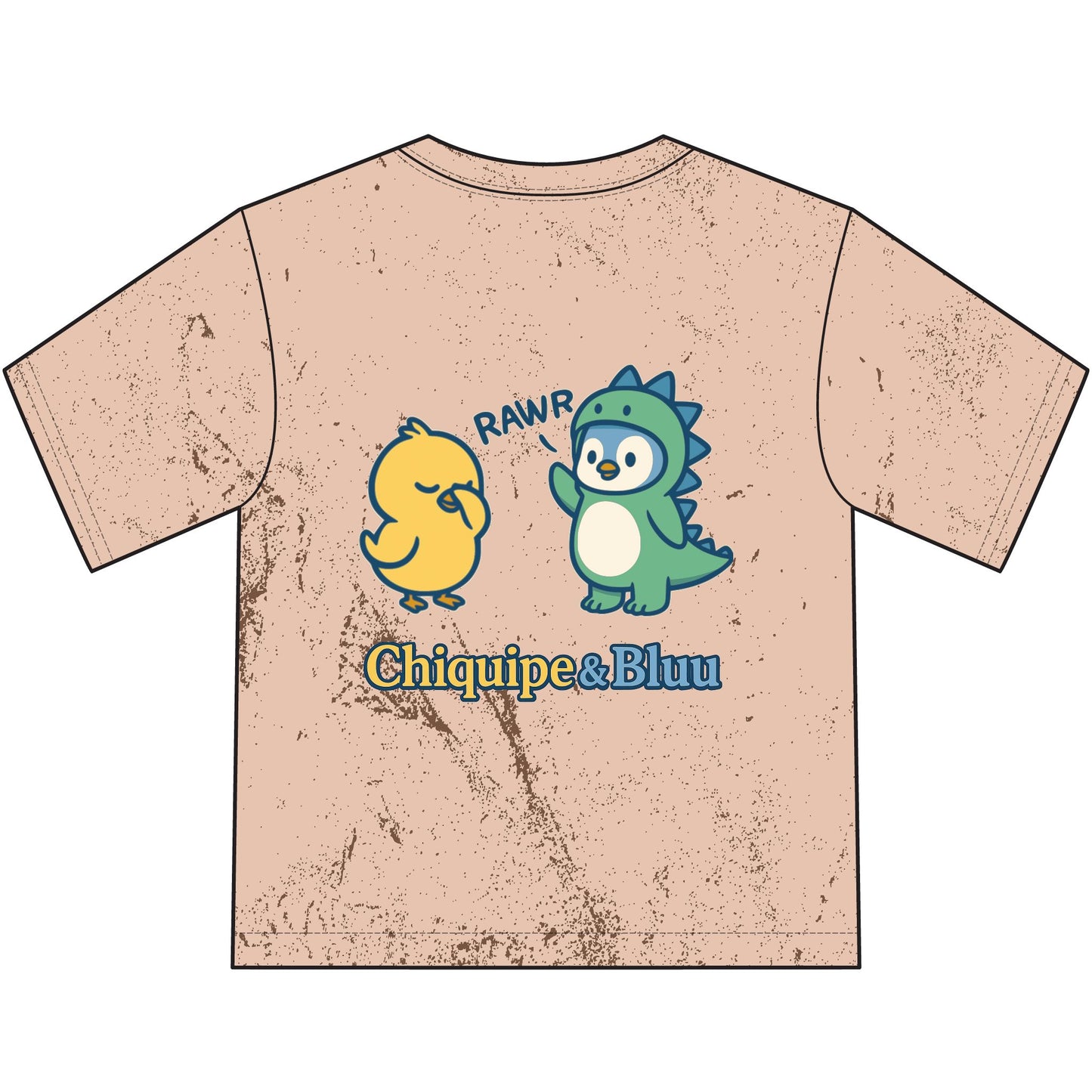 Kids T-Shirt — "Chiquipe & Bluu" Cute Dino & Chick Graphic Youth Tee