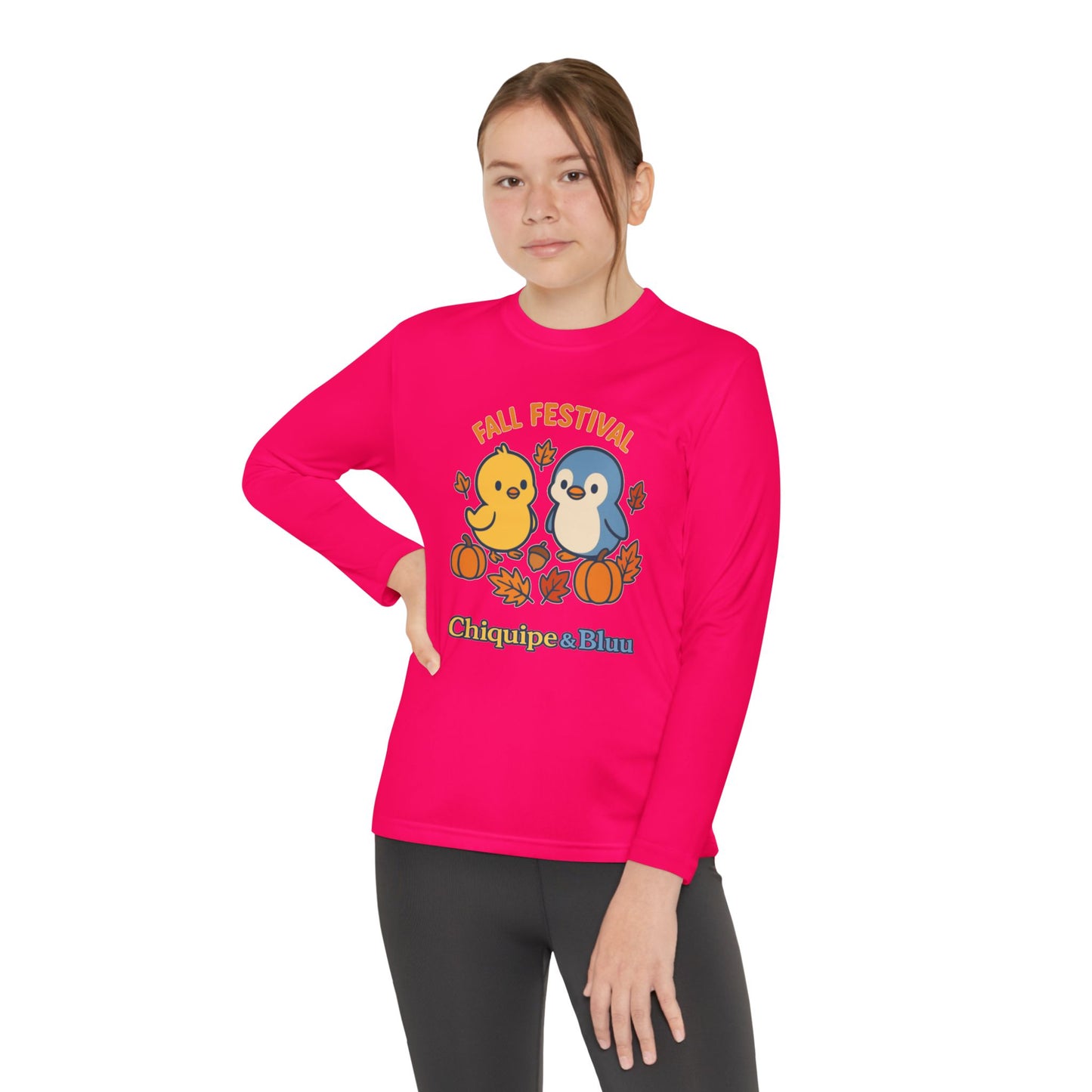 Fall Festival Youth Long Sleeve Tee, Cute Autumn Shirt for Kids, Perfect for Thanksgiving, Halloween, Family Gatherings, Cozy Casual Wear