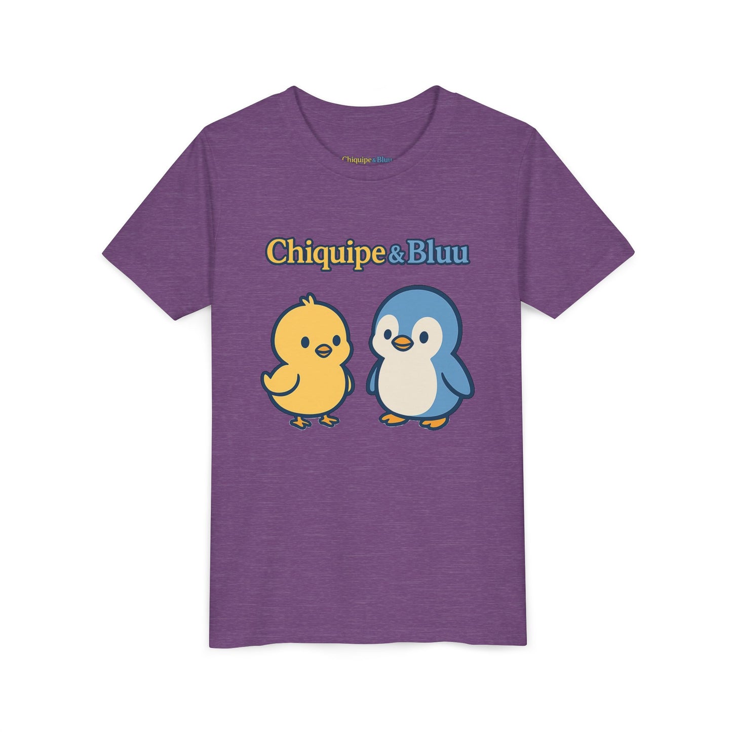 Chiquipe & Bluu Youth Tee - Cute Cartoon Friends Design, Kids T-Shirt, Gift for Children, Playtime Apparel, Summer Wear