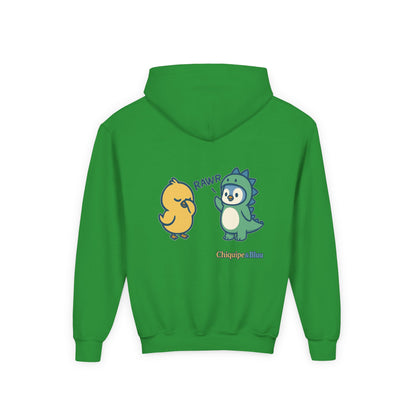 Chiquipe & Bluu Youth Hoodie, Fun Kids Sweatshirt, Cozy Pullover for Playdates, Birthday Gift, Cute Animal Design