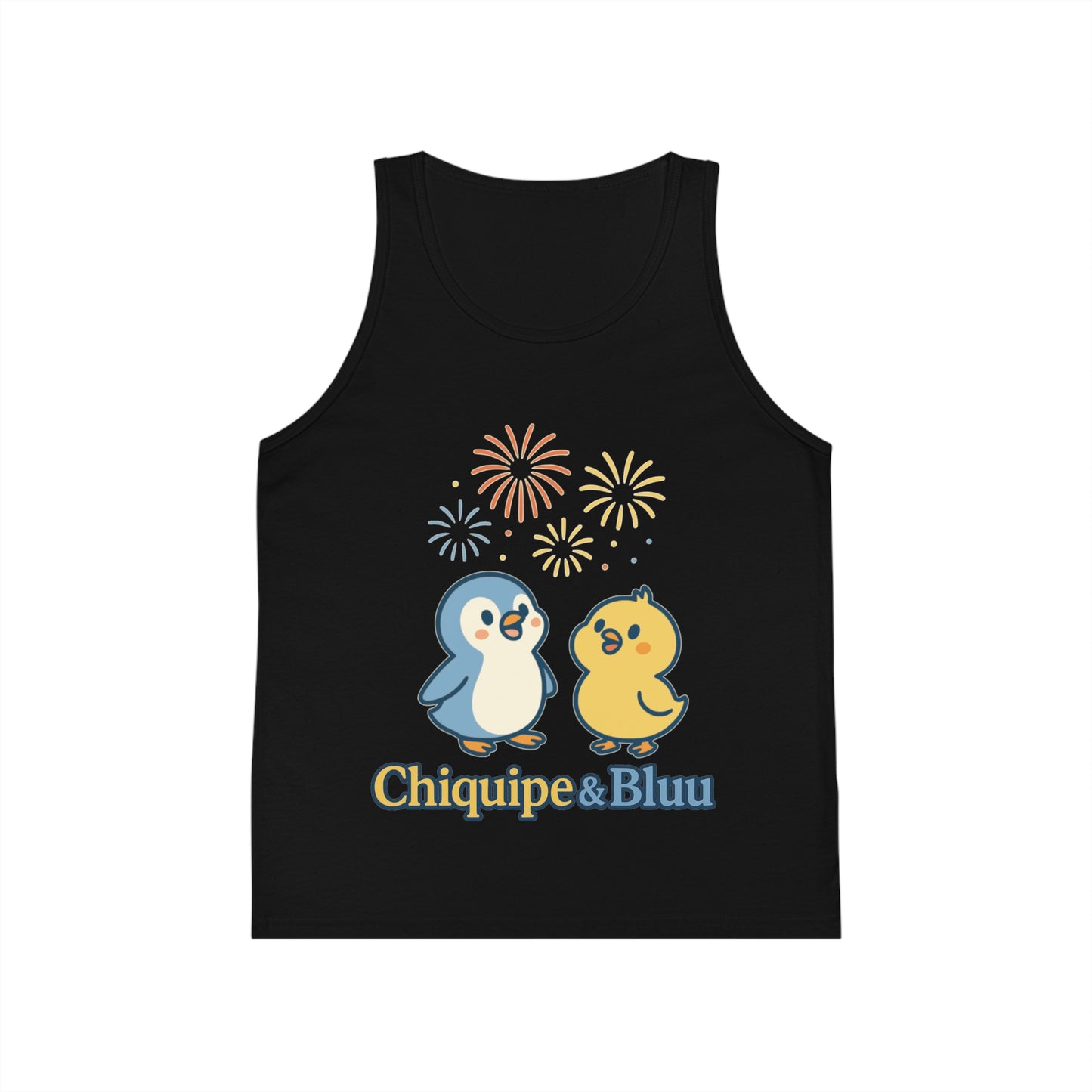 Festive Animal Print Kid's Jersey Tank Top, Summer Outing, Birthday Gift, Cute Cartoon Top, Playful Design, Kids Apparel