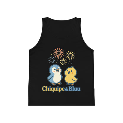 Festive Animal Print Kid's Jersey Tank Top, Summer Outing, Birthday Gift, Cute Cartoon Top, Playful Design, Kids Apparel