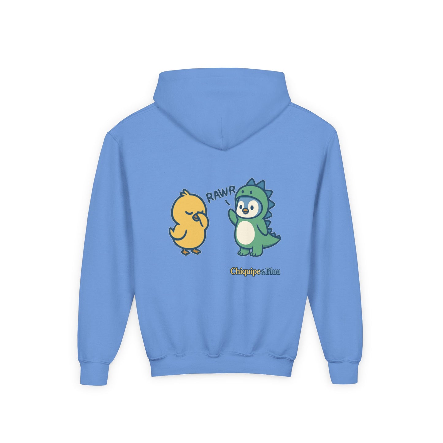 Chiquipe & Bluu Youth Hoodie, Fun Kids Sweatshirt, Cozy Pullover for Playdates, Birthday Gift, Cute Animal Design