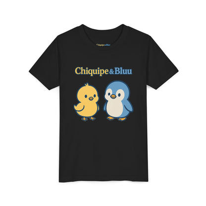 Chiquipe & Bluu Youth Tee - Cute Cartoon Friends Design, Kids T-Shirt, Gift for Children, Playtime Apparel, Summer Wear