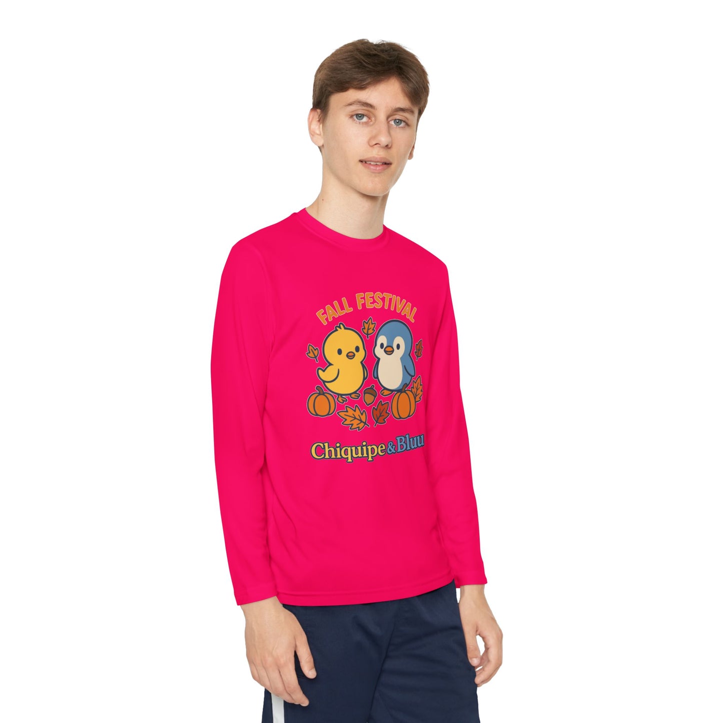 Fall Festival Youth Long Sleeve Tee, Cute Autumn Shirt for Kids, Perfect for Thanksgiving, Halloween, Family Gatherings, Cozy Casual Wear