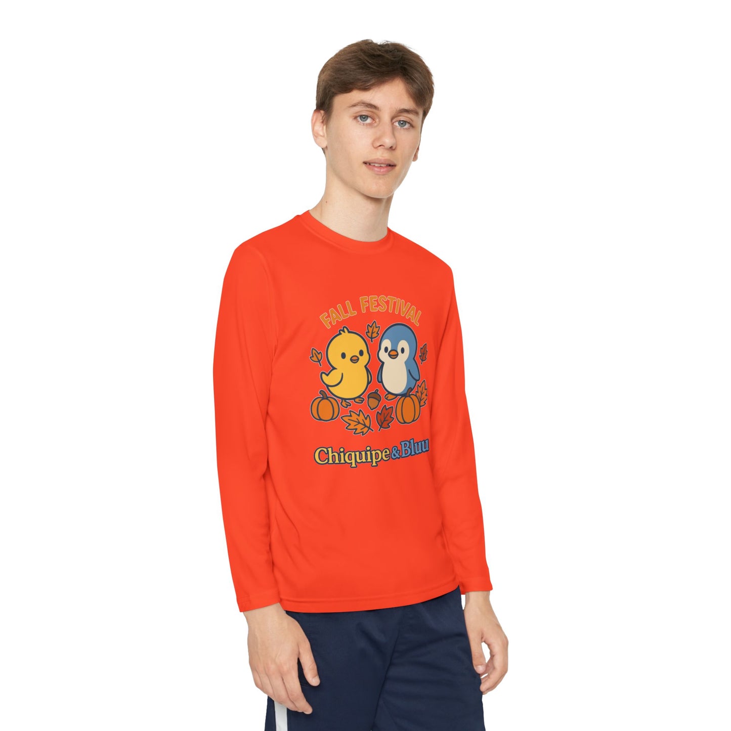 Fall Festival Youth Long Sleeve Tee, Cute Autumn Shirt for Kids, Perfect for Thanksgiving, Halloween, Family Gatherings, Cozy Casual Wear