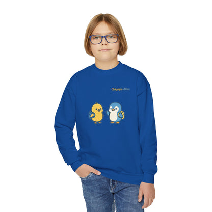 Cute Bird Friends Youth Crewneck Sweatshirt - Adorable Gift, Cozy Apparel, Kids' Fashion, Fun Outfits, Birthday Present