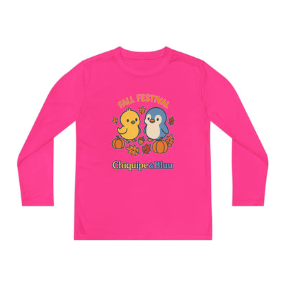 Fall Festival Youth Long Sleeve Tee, Cute Autumn Shirt for Kids, Perfect for Thanksgiving, Halloween, Family Gatherings, Cozy Casual Wear