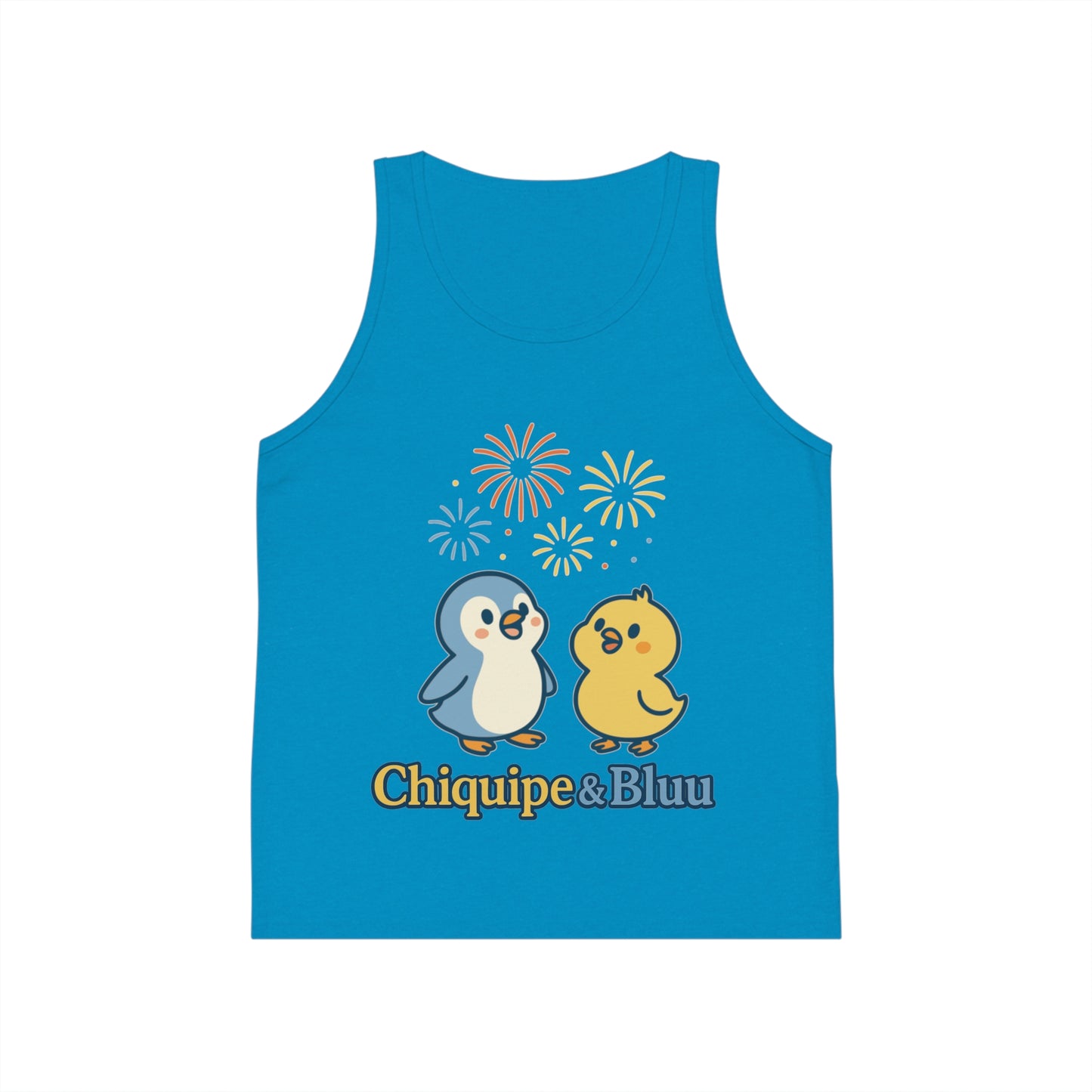 Festive Animal Print Kid's Jersey Tank Top, Summer Outing, Birthday Gift, Cute Cartoon Top, Playful Design, Kids Apparel