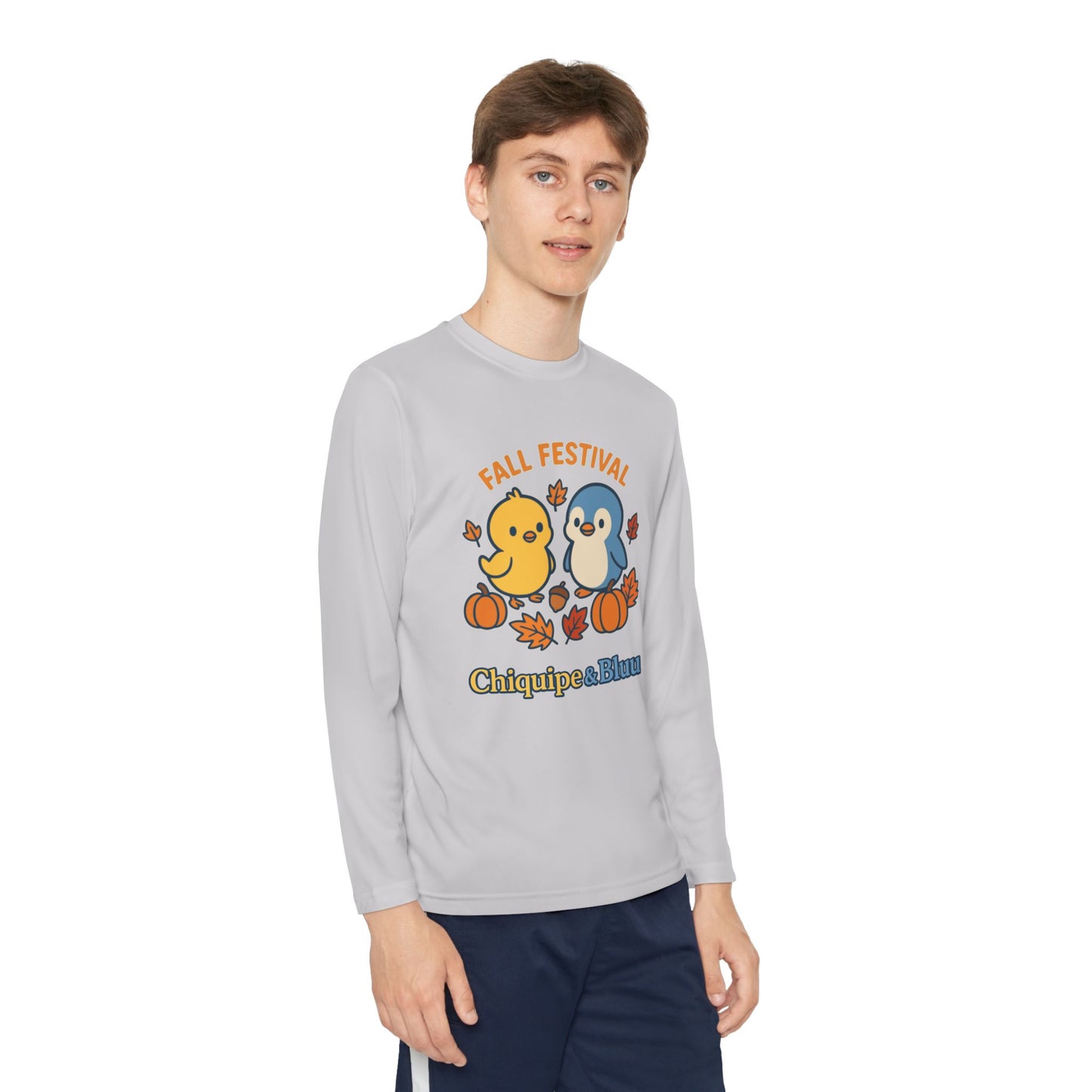Fall Festival Youth Long Sleeve Tee, Cute Autumn Shirt for Kids, Perfect for Thanksgiving, Halloween, Family Gatherings, Cozy Casual Wear