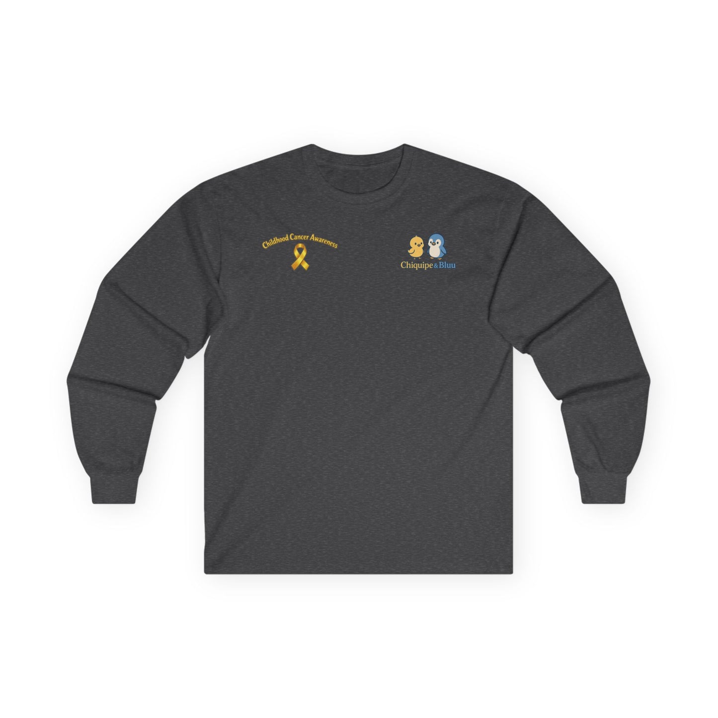 Long Sleeve Tee — Childhood Cancer Awareness 'Champion for a Cure' Ribbon Design